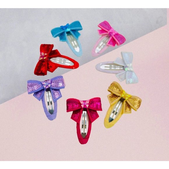 Cute Hair Snap Clip with Bow Set for Girl and Women Hair Clip Accessories - Picture 1 of 9